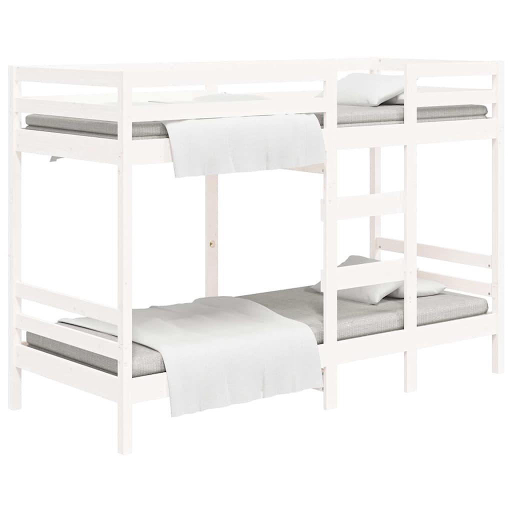 vidaXL Stapelbed massief grenenhout wit 90x200 cm, foto 3
