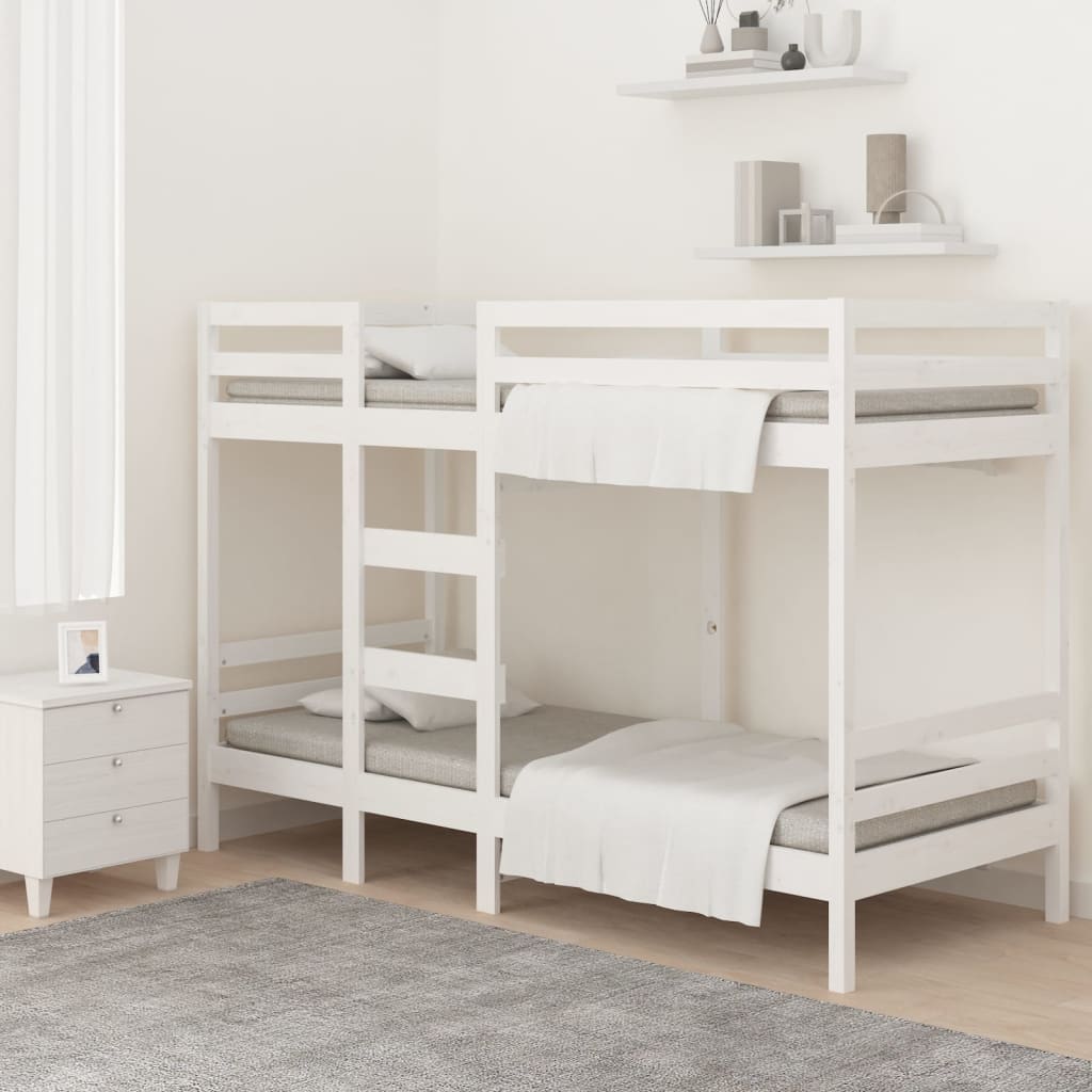 vidaXL Stapelbed 75x190 cm massief grenenhout wit afbeelding