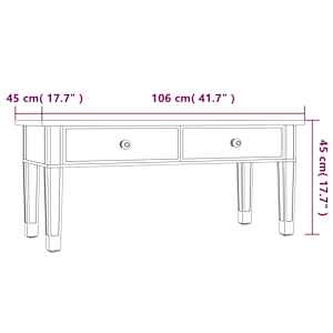 Zrcadlový konferenční stolek 106x45x45 cm kompozitní dřevo sklo - obrázek 13