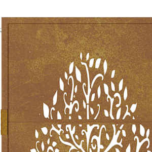 Zahradní branka 100 x 125 cm z cortenové oceli, design stromu - obrázek 8