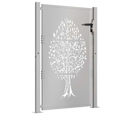 vidaXL Cancello da giardino 100x150 cm in acciaio Corten con design ad albero