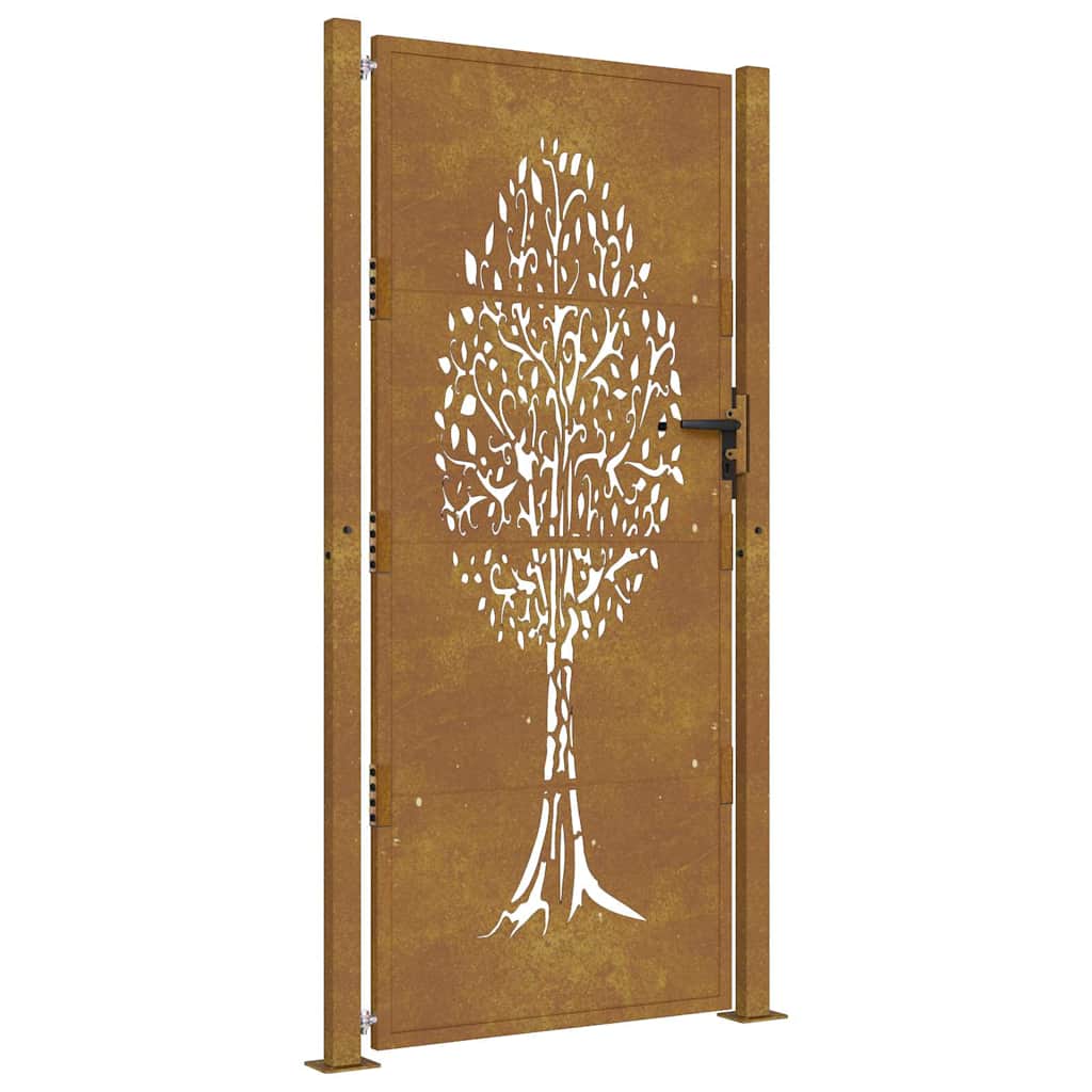 vidaXL Zahradní branka 100 x 175 cm z cortenové oceli, design stromu