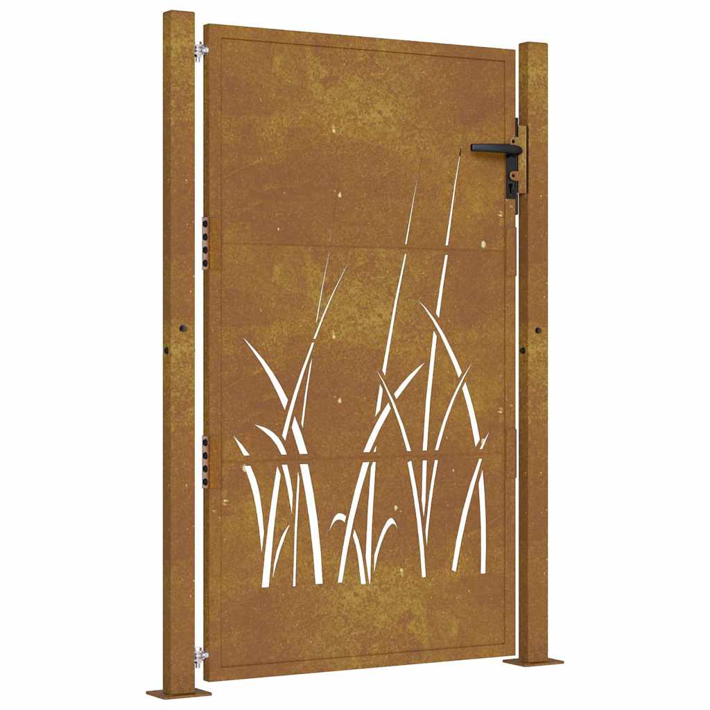 vidaXL Zahradní branka 100 x 125 cm z corten oceli, design s trávou