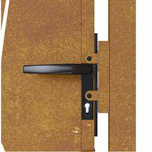 Zahradní branka 100 x 125 cm z corten oceli, design s trávou - obrázek 9
