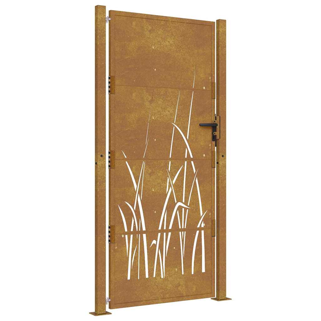 vidaXL Zahradní branka 100 x 175 cm z corten oceli, design s trávou