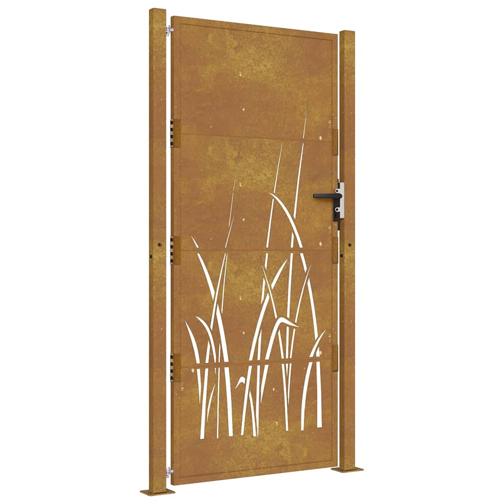 Thumbnail - vidaXL Gartentor 105x205 cm Cortenstahl Gras-Design
