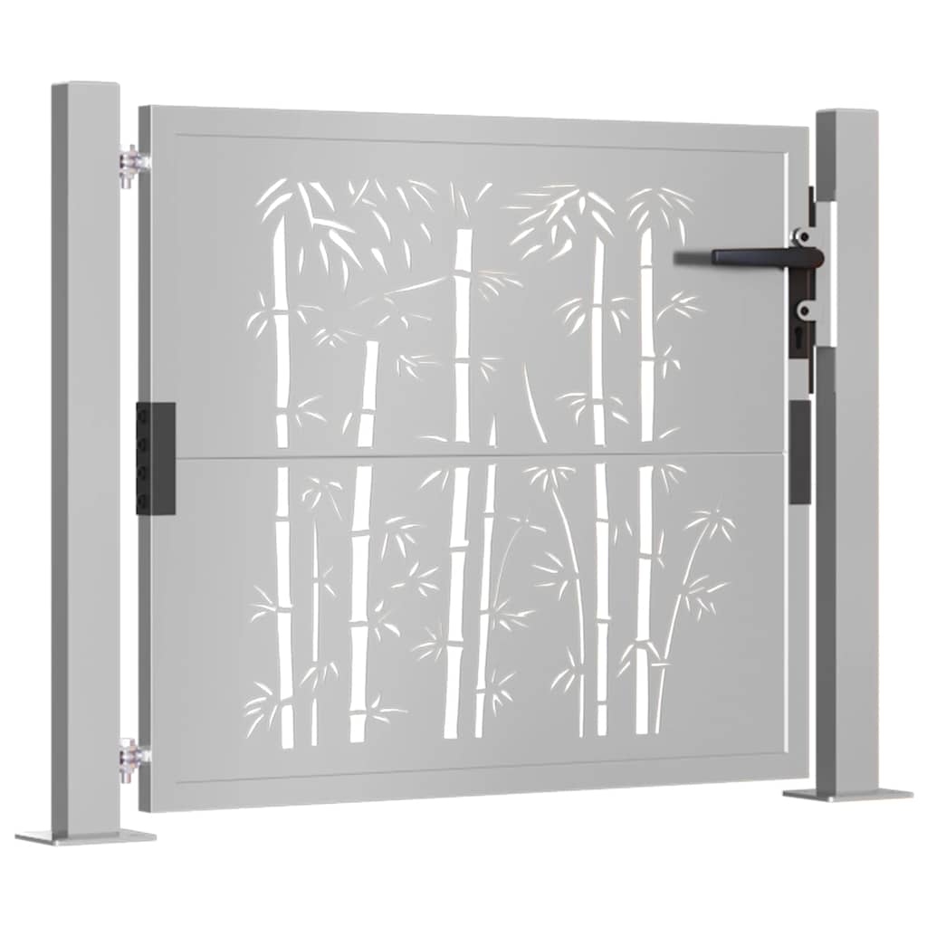 vidaXL Poort met bamboe-ontwerp 105x105 cm cortenstaal afbeelding