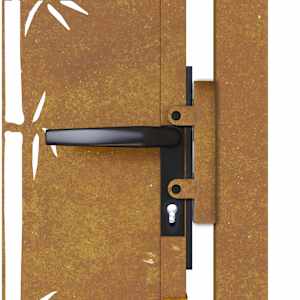 Zahradní branka 100 x 125 cm corten ocel bambusový design - obrázek 9