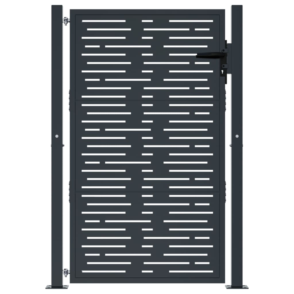 vidaXL Poort 105x130 cm met vierkant staal antracietkleurig afbeelding