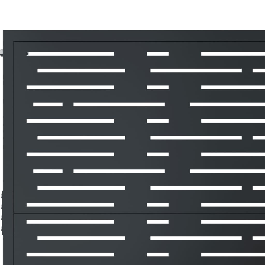 Градинска порта антрацит 105x155 см стомана дизайн с прорези