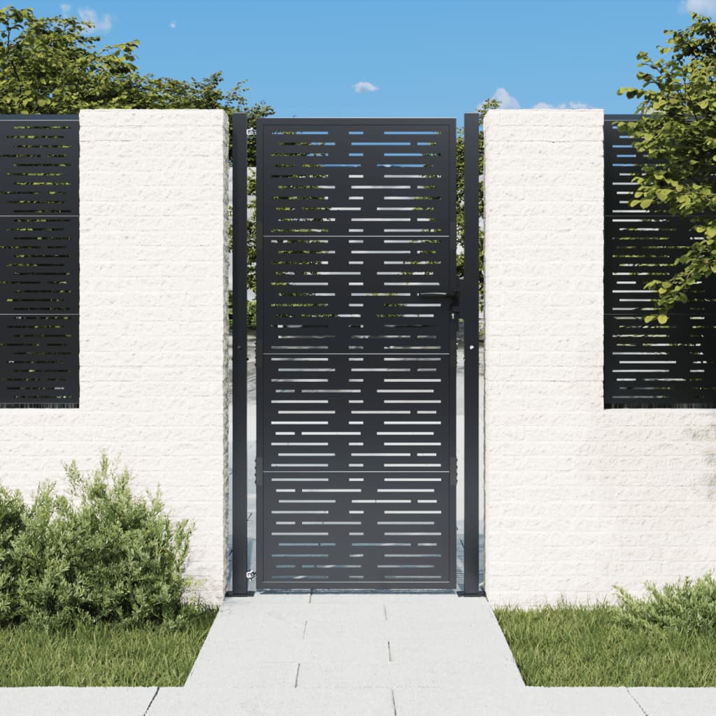  Garden Gate Patio Gate Fence Gate Fence Anthracite Steel Square Design vidaXL