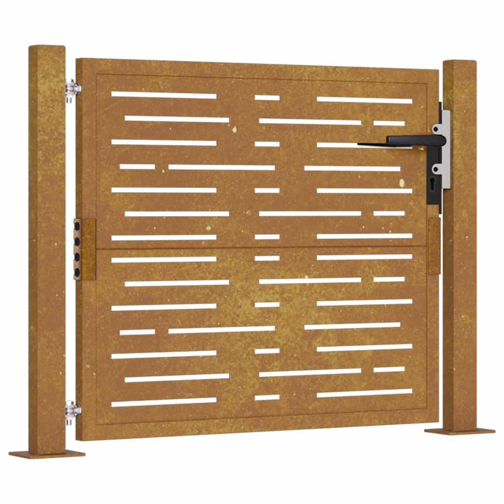 vidaXL Zahradní branka 105 x 80 cm cortenová ocel Pruhy