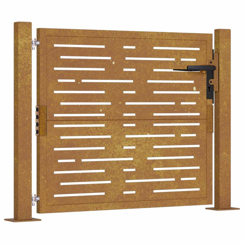 vidaXL Zahradní branka 100 x 75 cm z cortenové oceli, čtvercový design