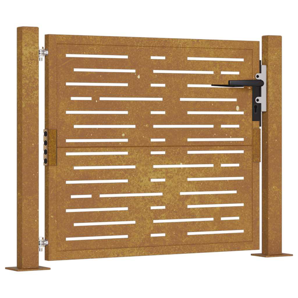 vidaXL Zahradní branka 105 x 105 cm cortenová ocel Pruhy