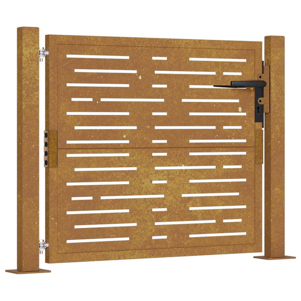 vidaXL Zahradní branka 100 x 100 cm z cortenové oceli, čtvercový design