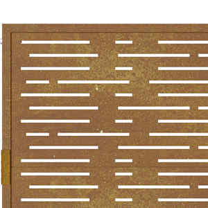 Zahradní branka 100 x 125 cm z cortenové oceli, čtvercový design - obrázek 8