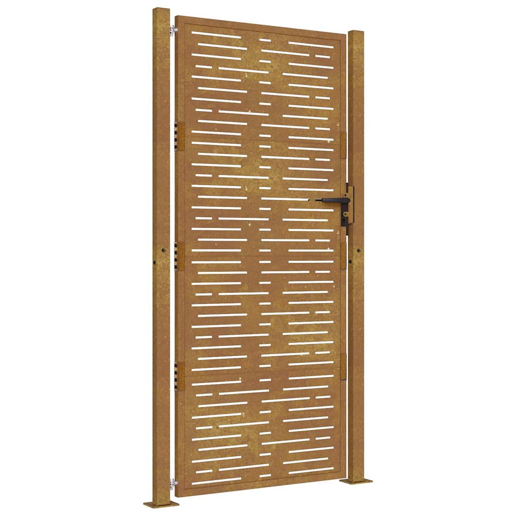 vidaXL Zahradní branka 100 x 175 cm z cortenové oceli, čtvercový design
