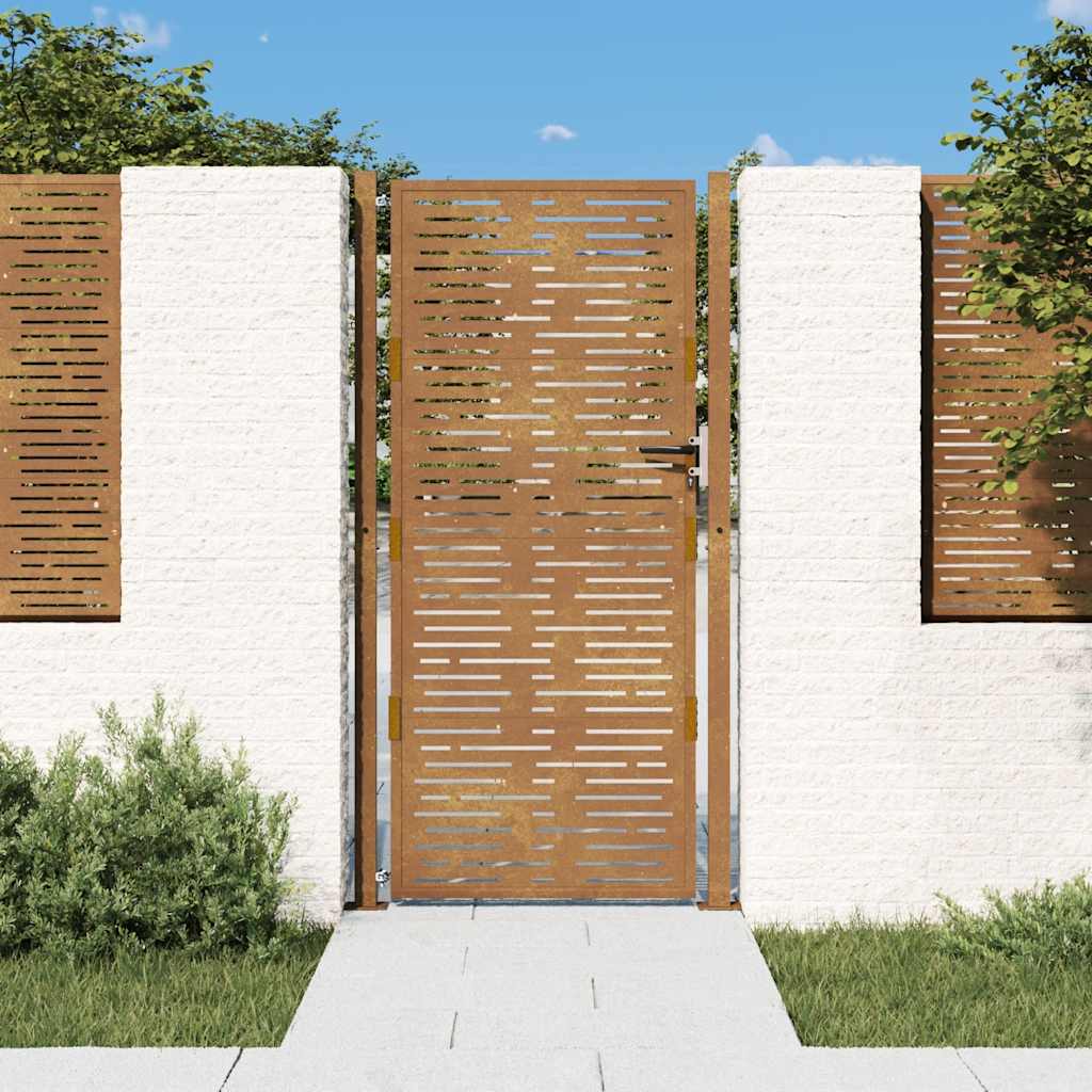 vidaXL Gartentor 105x180 cm Cortenstahl Quadratisches Design