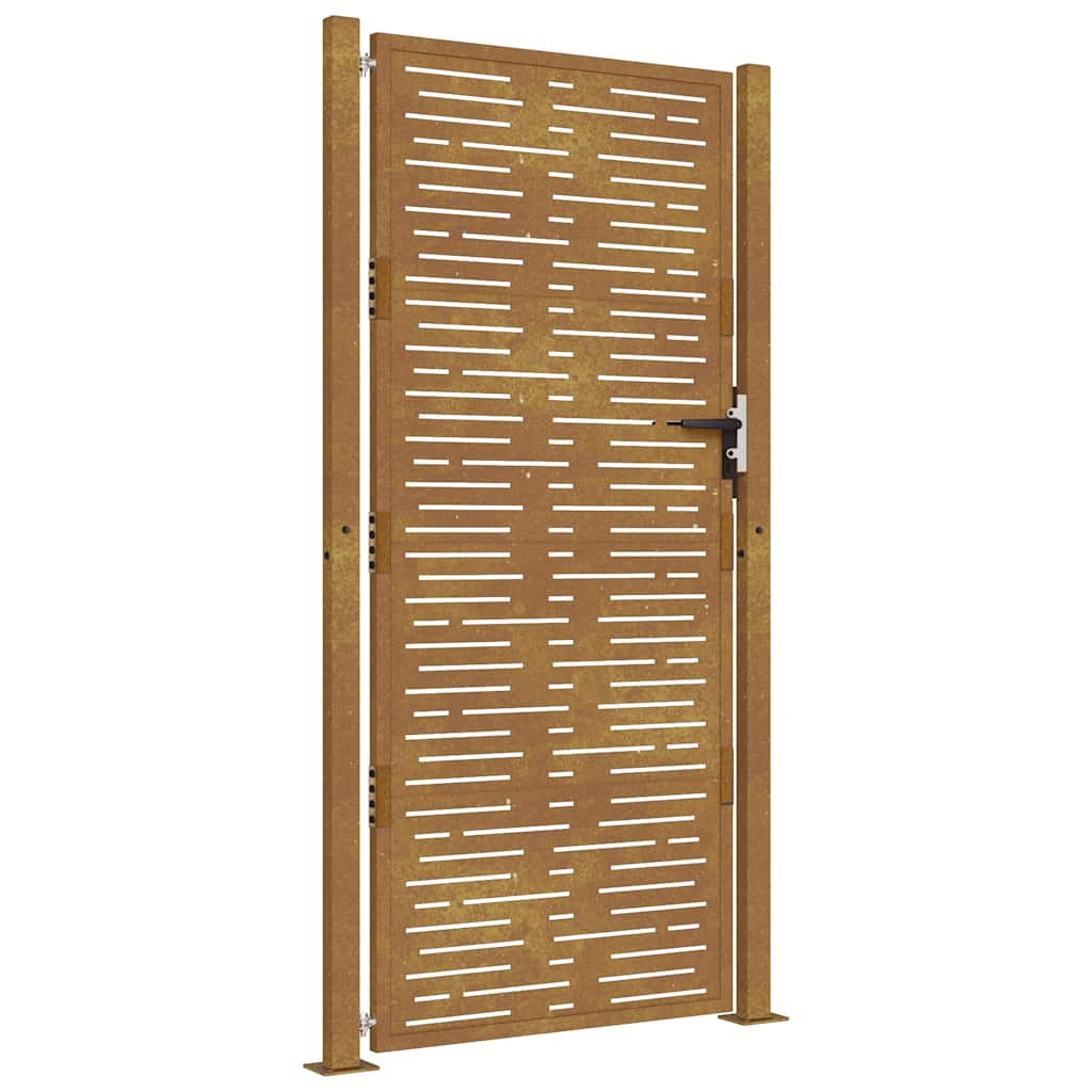 vidaXL Zahradní branka 105 x 205 cm z cortenové oceli, čtvercový design