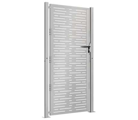 vidaXL Portail de jardin 100x200 cm en acier Corten, design carr&eacute;
