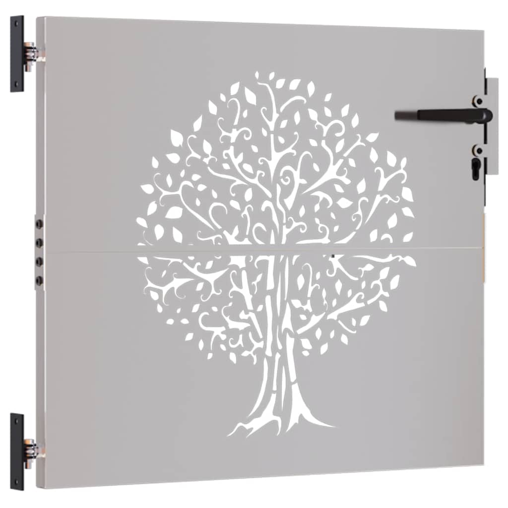 vidaXL Poort 85x100 cm boomontwerp cortenstaal afbeelding