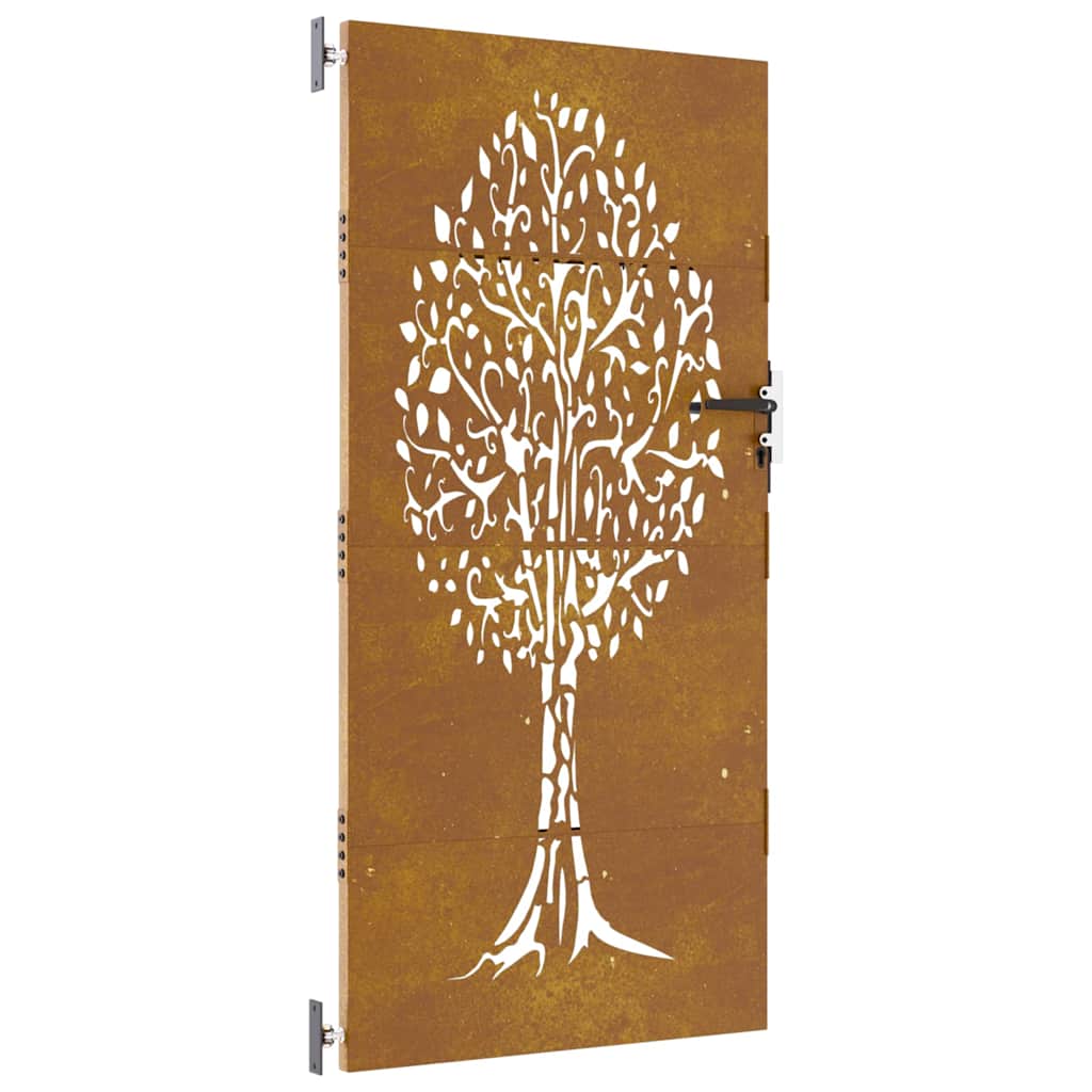 vidaXL Zahradní branka 85 x 175 cm cortenová ocel Strom