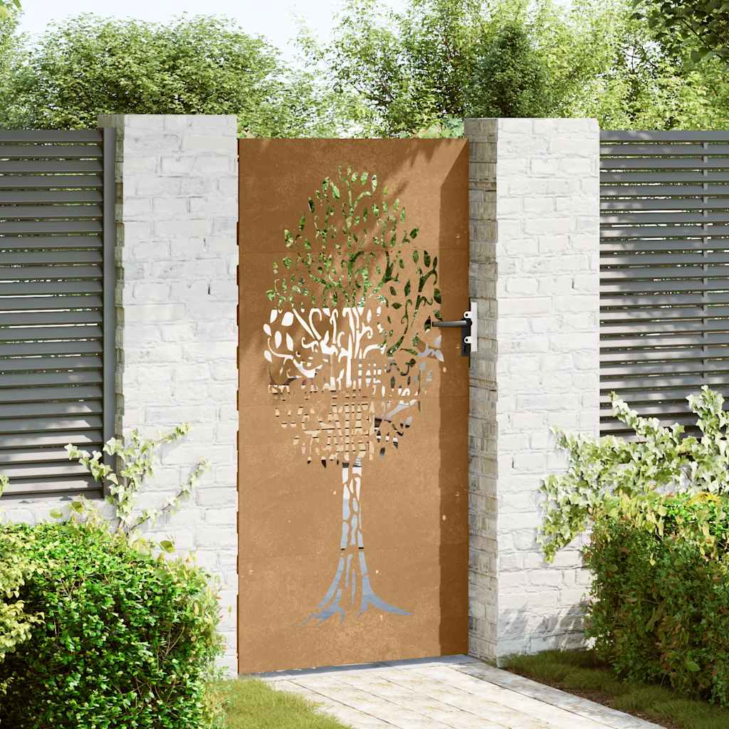Thumbnail - vidaXL Gartentor 85x175 cm Cortenstahl Baum-Design