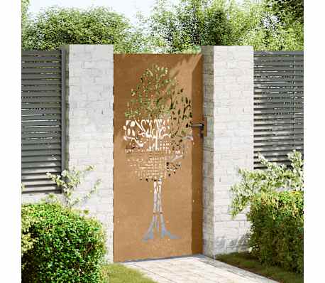vidaXL Poort 85x175 cm boomontwerp cortenstaal