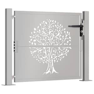 Zahradní branka 100 x 100 cm z cortenové oceli, design stromu - obrázek 5