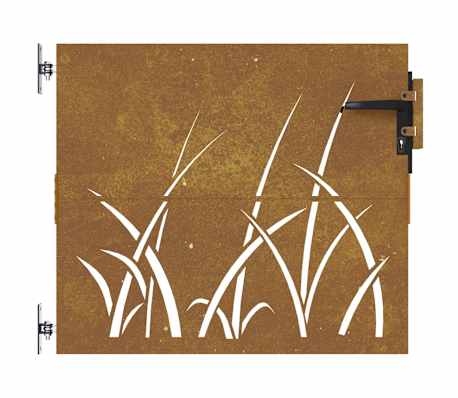 vidaXL Garden Gate 85x75 cm Corten Steel Grass Design