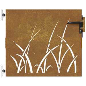 vidaXL Garden Gate 85x75 cm Corten Steel Grass Design