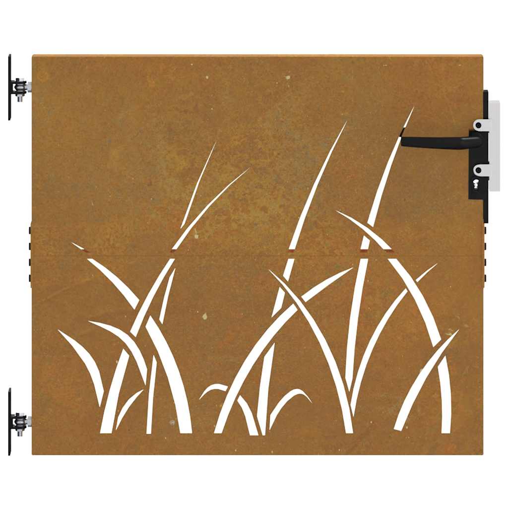 Thumbnail - vidaXL Gartentor 85x100 cm Cortenstahl Gras-Design