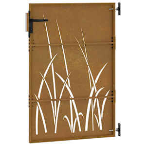Zahradní branka 85 x 125 cm z cortenové oceli, design s trávou - obrázek 10