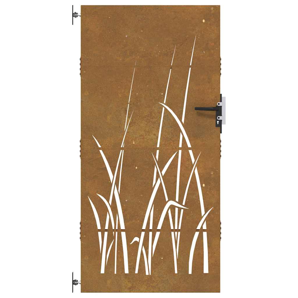 Thumbnail - vidaXL Gartentor 85x200 cm Cortenstahl Gras-Design