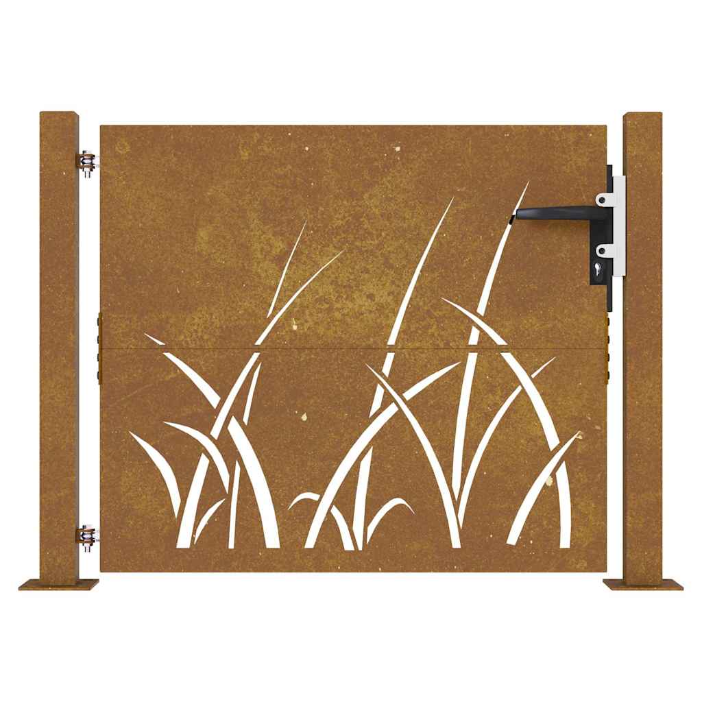 Thumbnail - vidaXL Gartentor 105x80 cm Cortenstahl Gras-Design