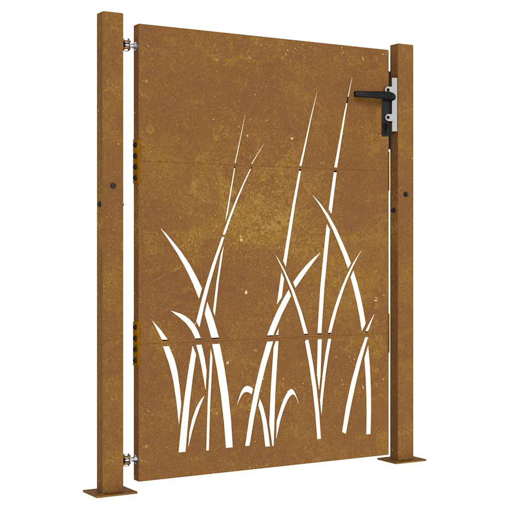 Thumbnail - vidaXL Gartentor 105x155 cm Cortenstahl Gras-Design