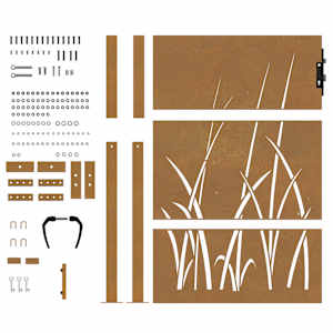 Zahradní branka 100 x 150 cm z cortenové oceli, design s trávou - obrázek 9