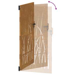 Zahradní branka 100 x 175 cm z corten oceli, design s trávou - obrázek 10