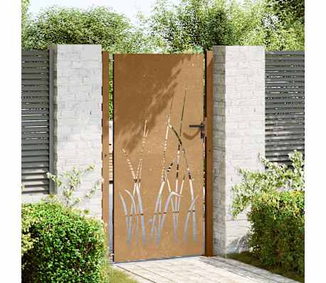 vidaXL Hageport 105x205 cm cortenst&aring;l gressdesign