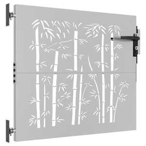 Zahradní branka 85 x 75 cm corten ocel bambusový design - obrázek 3