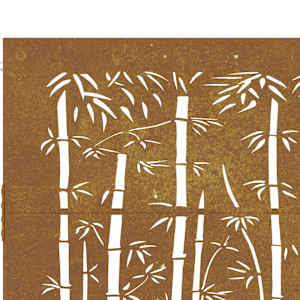 Zahradní branka 85 x 75 cm corten ocel bambusový design - obrázek 8