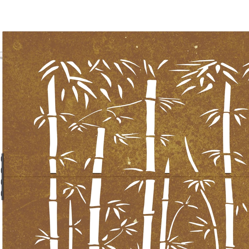 bambuszmintás corten acél kerti kapu 85 x 100 cm
