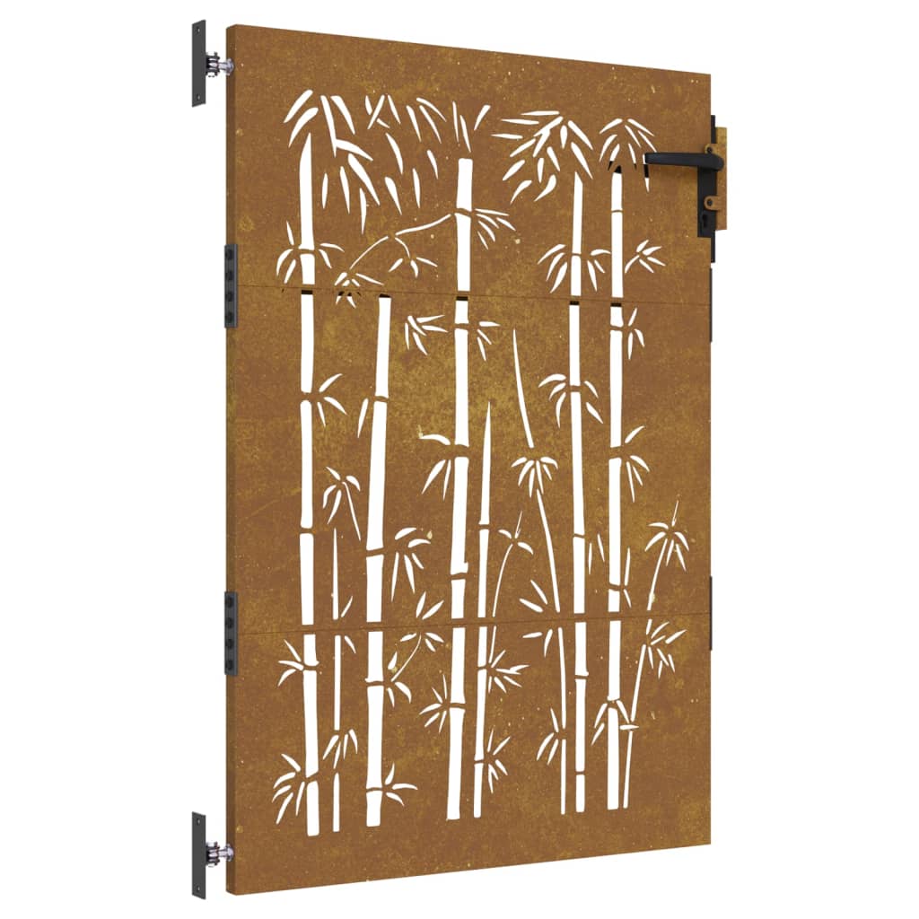 Poartă pentru grădină, 85×150 cm, oțel corten, model bambus