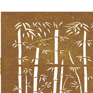 Zahradní branka 100 x 75 cm corten ocel bambusový design - obrázek 8