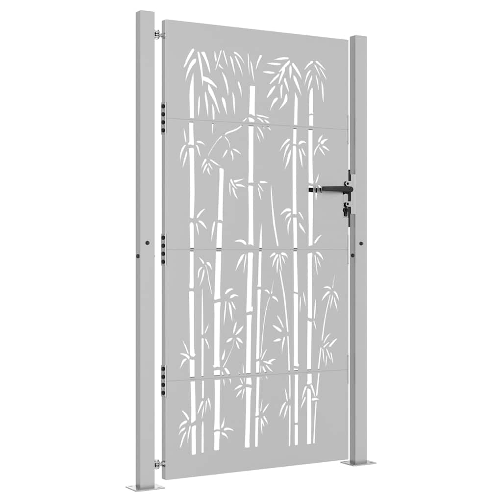 vidaXL Poort 105x180 cm bamboe-ontwerp cortenstaal afbeelding