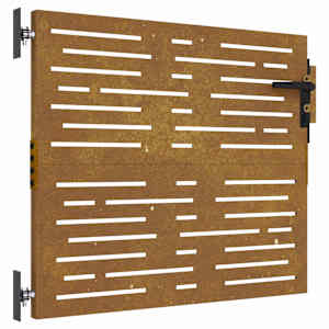 Zahradní branka 85 x 75 cm z corten oceli čtvercový design - obrázek 2