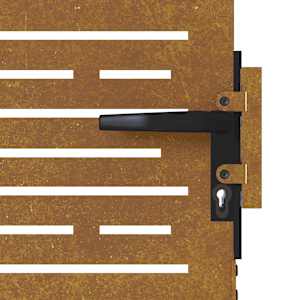 Zahradní branka 85 x 75 cm z corten oceli čtvercový design - obrázek 8