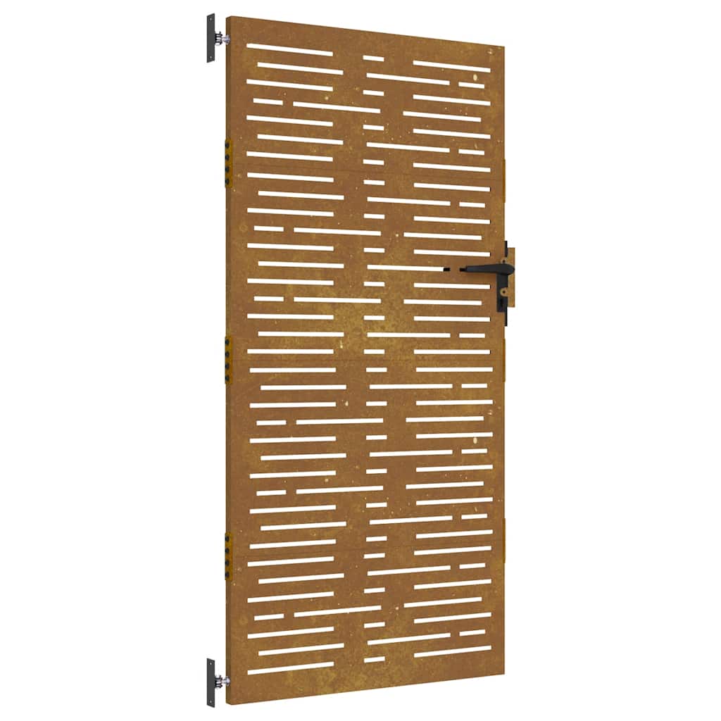 vidaXL Zahradní branka 85 x 175 cm z corten oceli, čtvercový design