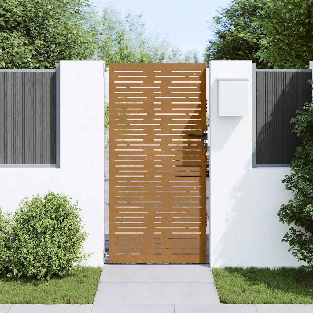vidaXL Gartentor 85x200 cm Cortenstahl Quadratisches Design