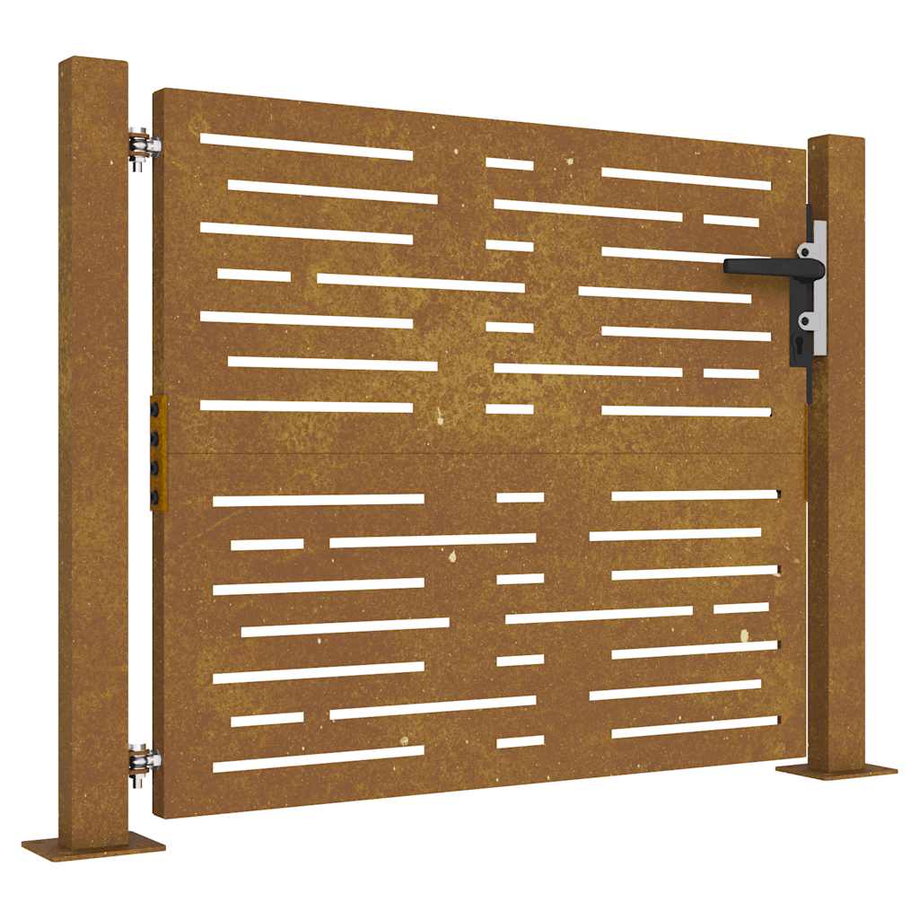 vidaXL Zahradní branka 105 x 80 cm cortenová ocel Pruhy